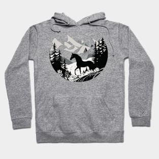 Equine Elegance: Majestic Horses in Beautiful Riding Landscape Hoodie